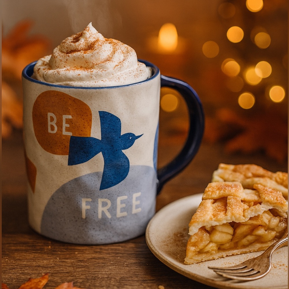 Anthropologie Be Free Jen B. Peters Blue Boho Mug  New in Box